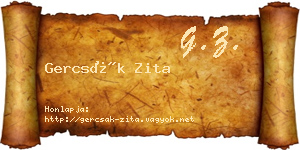 Gercsák Zita névjegykártya